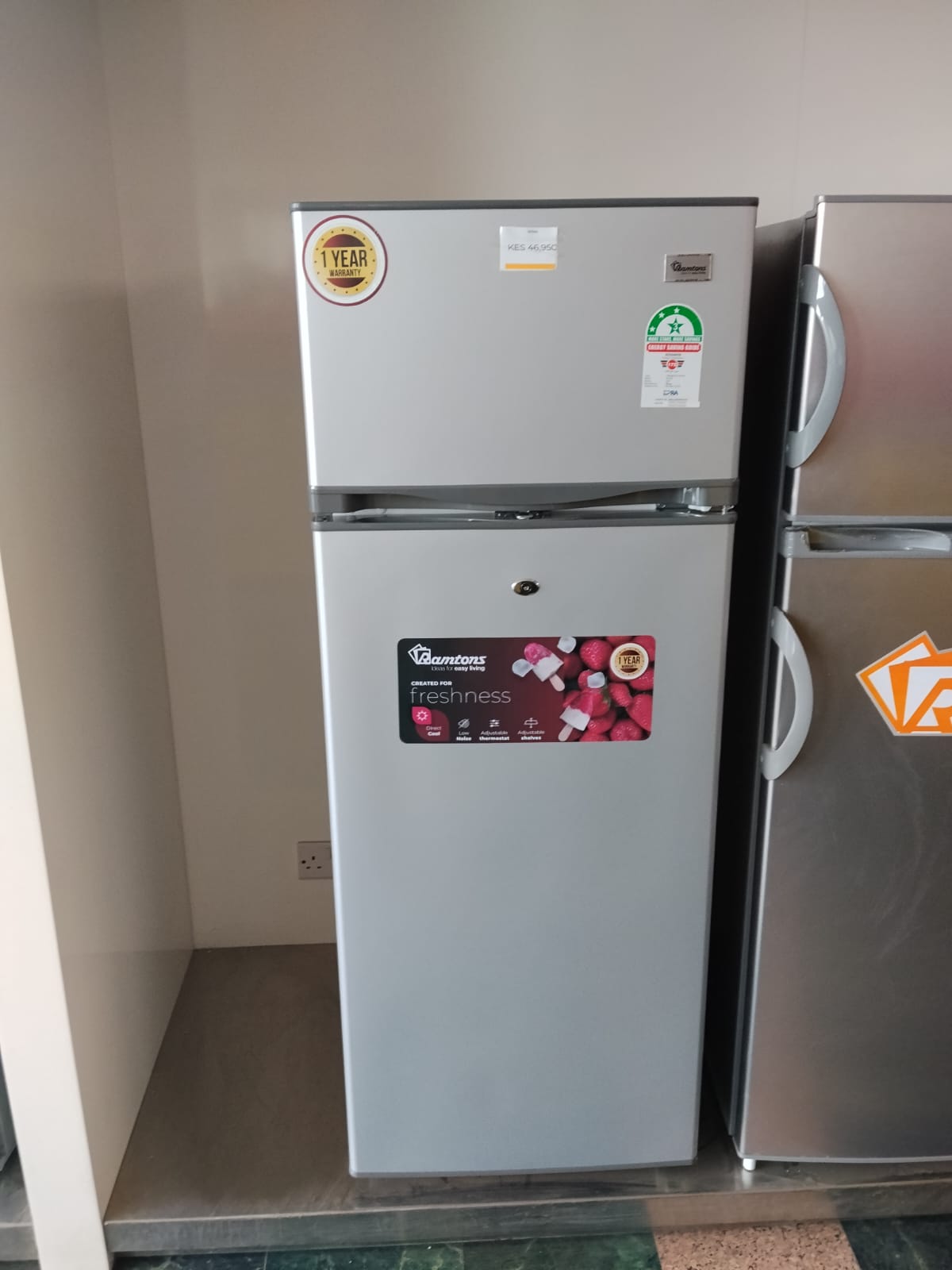 Image of Volsmart VL-BCD138 138L Double-Door Refrigerator (Top Freezer) with Energy-Saving Compressor, Adjust