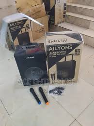 Image of 10"12"15" AILYONS LG1040K Portable Bluetooth Party Speaker with Dual Wireless Microphones, LED Light