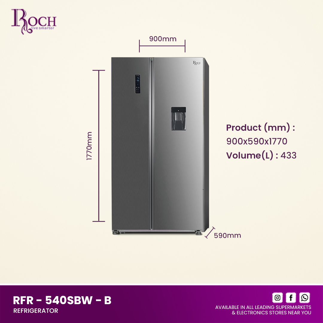 Image of ROCH Refrigerators 433 Ltrs. (RFR-540SBW-B)
