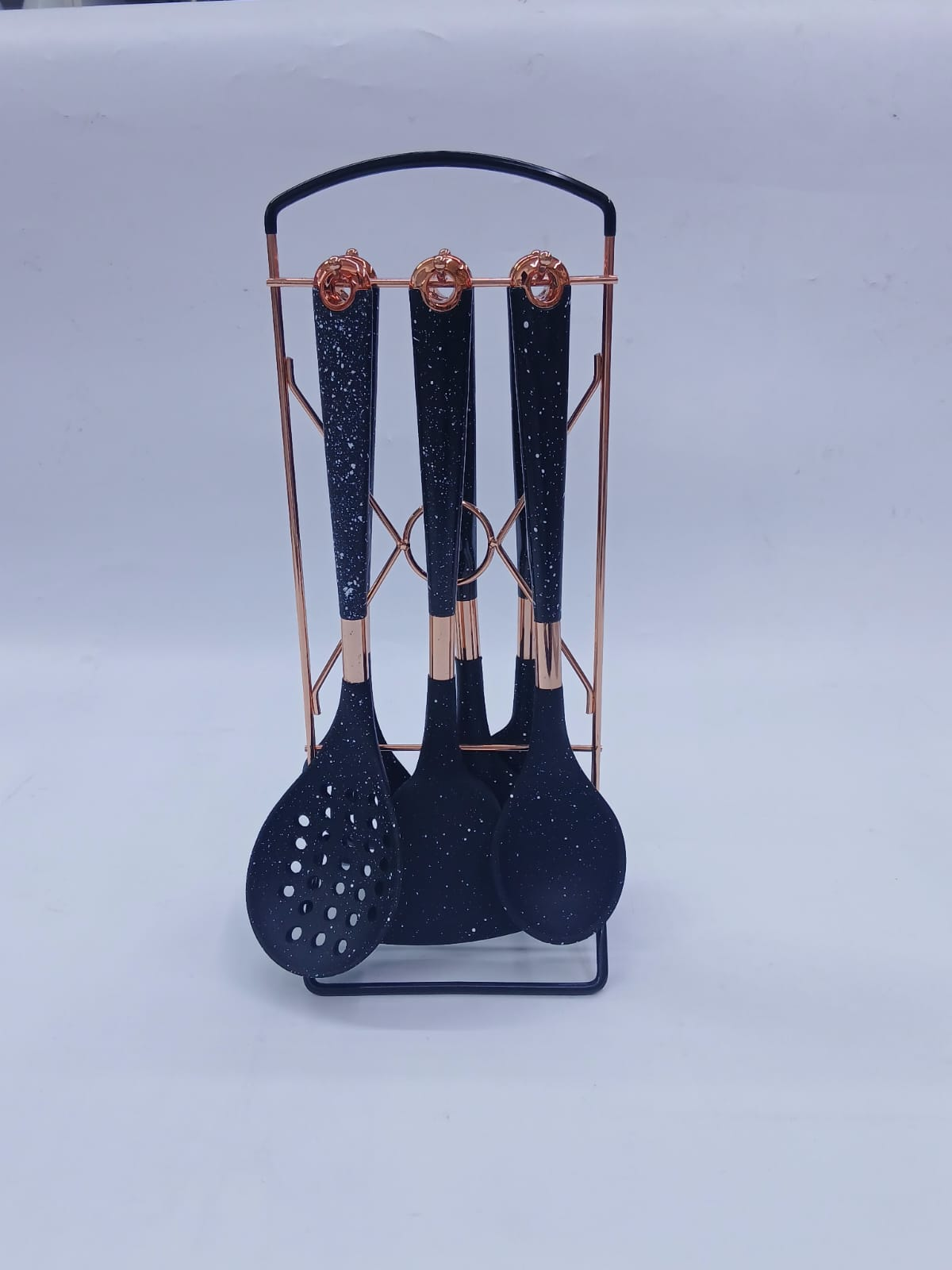 Image of SIL- 7-piece black granite silicone cooking utensil set