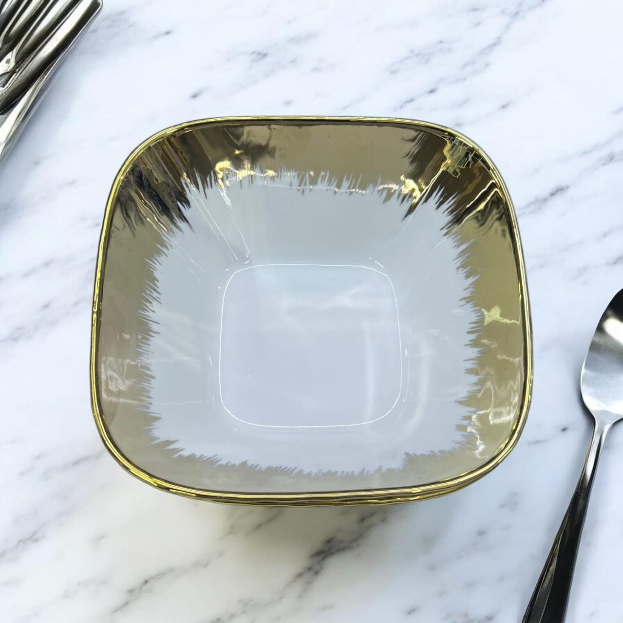 Image of 6-inch Sweep Gold Chess Grid Bowl