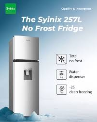 Image of Syinix 257L Double Door Refrigerator – Silver
