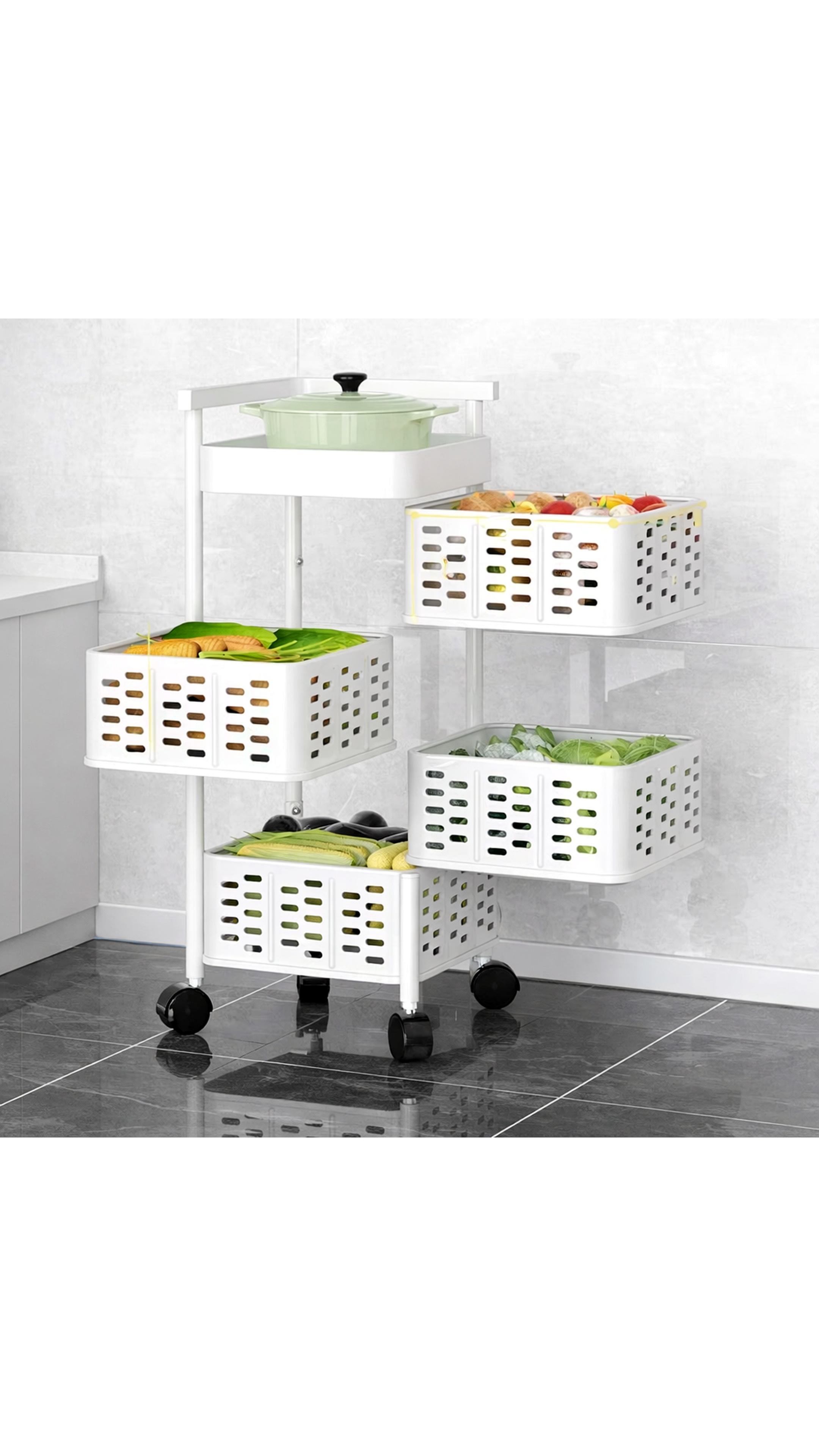 Image of 4-Tier Rolling Kitchen Utility Cart