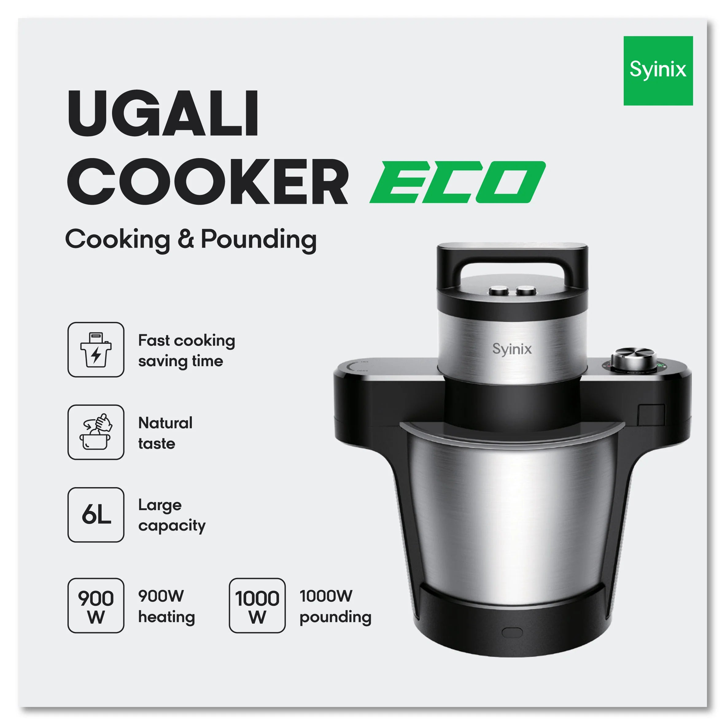 Image of Syinix Ugali Cooker Eco Multi-Functional Food Cooker – Smart Automatic Cooker