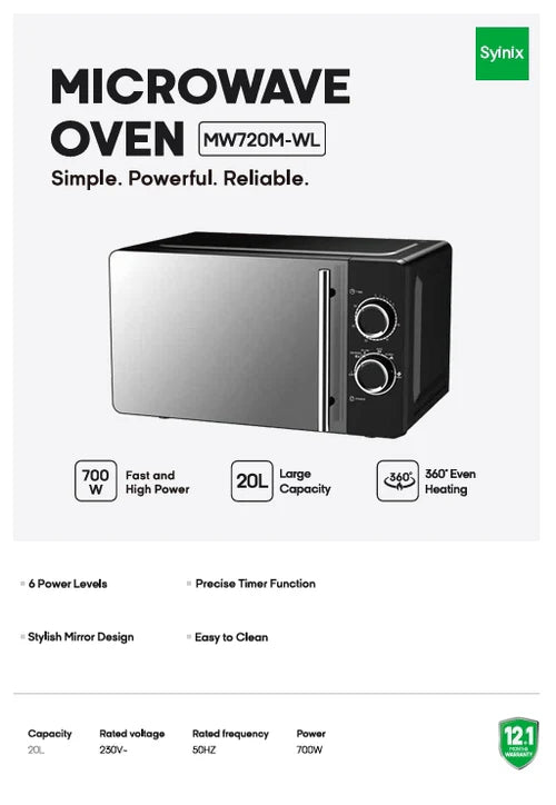 Image of Syinix -20L Manual Microwave