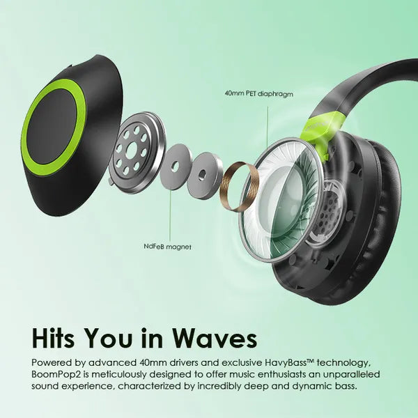 Image of oraimo BoomPop 2 ENC Over-Ear Wireless Headphones