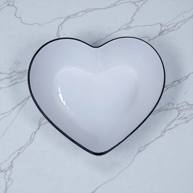 Image of 7-inch Heart-Shaped Ceramic Serving Bowl (JS-66)