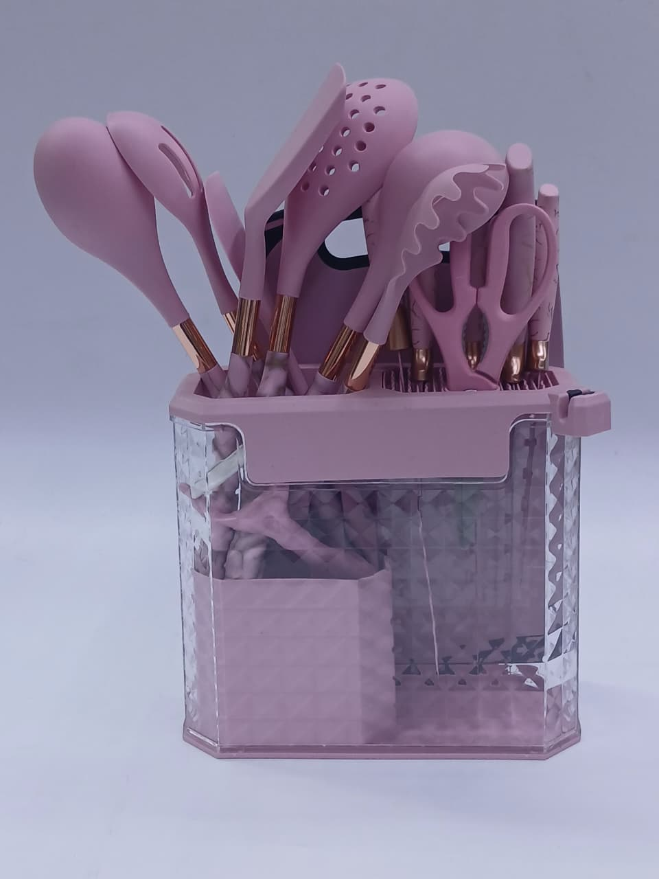Image of 16-Piece Crystal Design Silicone Spoon & Knife Set (XYSJ-0020)
