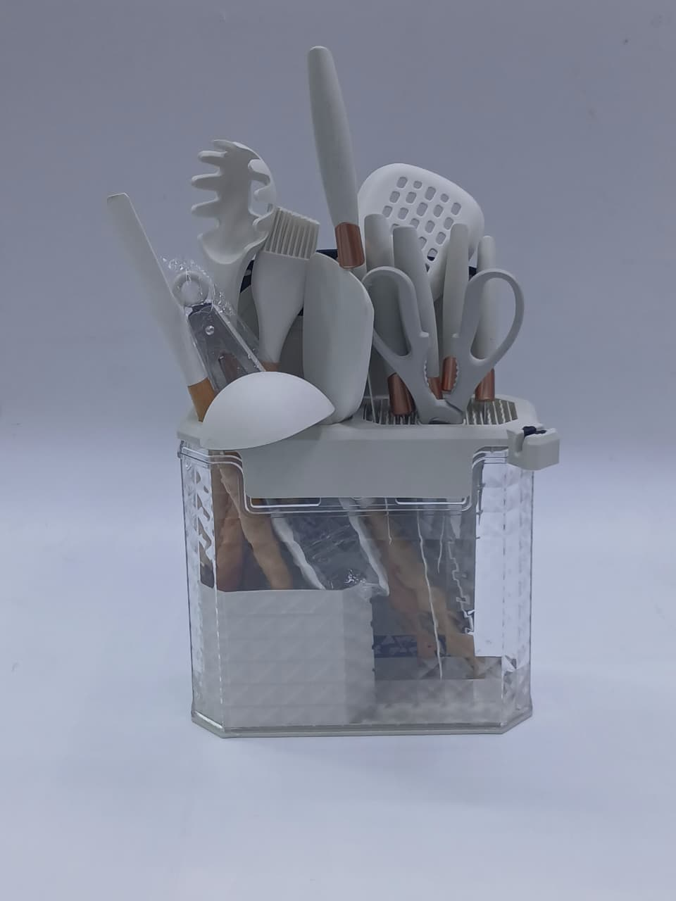 Image of 16-Piece Crystal Design Silicone Spoon & Knife Set (XYSJ-0020)
