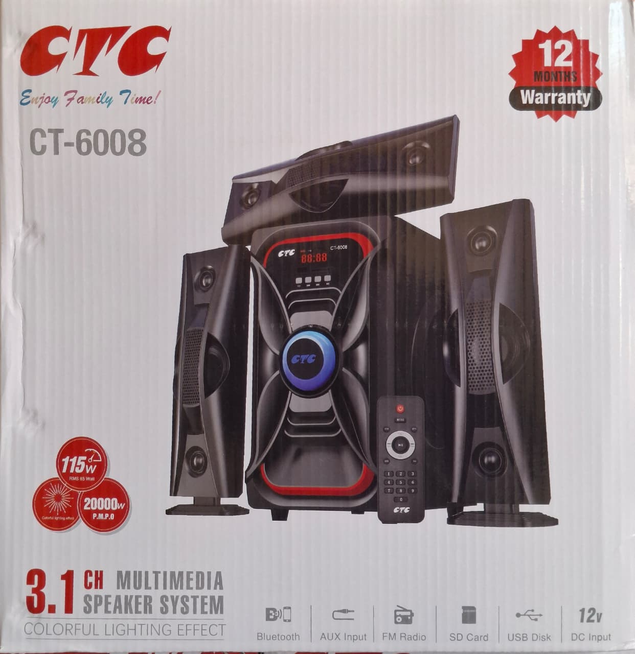 Image of CTC CT-6001 3.1CH Mini Home Theater Multimedia Speaker System with Subwoofer, Bluetooth, USB/SD/AUX/