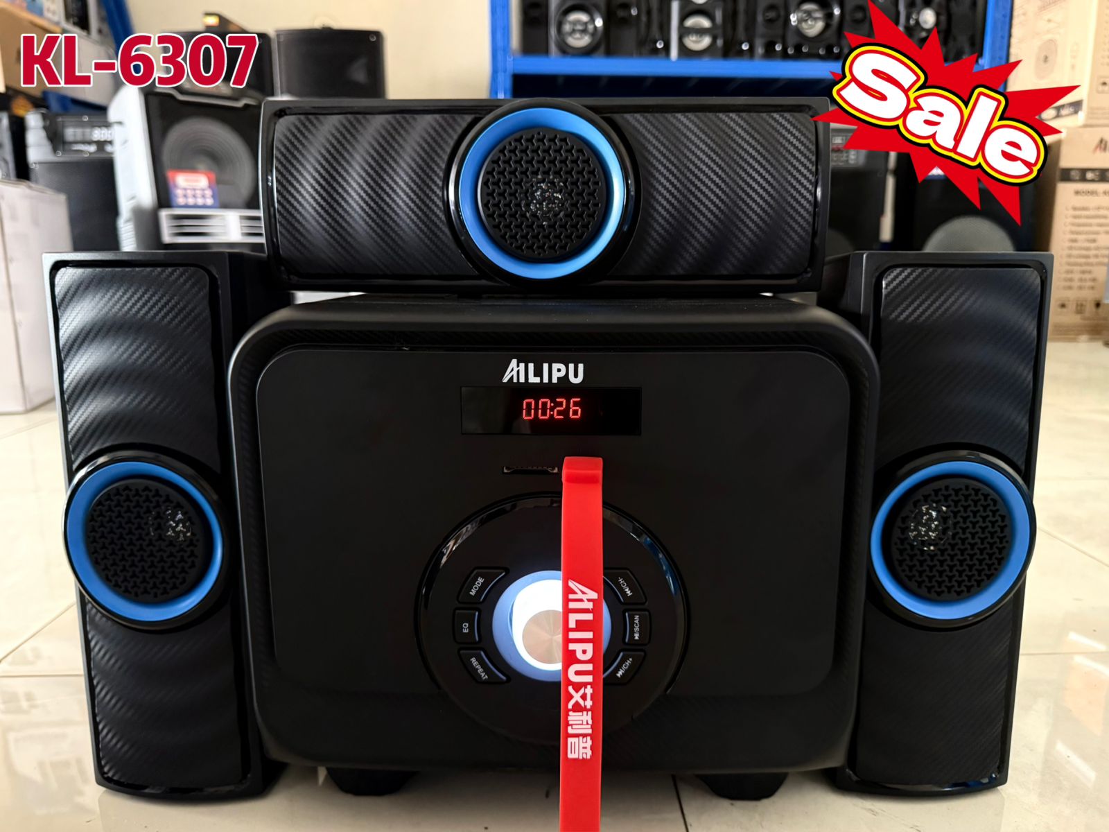 Image of AILIPU KL-8501 5.1CH Tallboy Home Theater System with 8" Subwoofer, Bluetooth, USB/SD/FM/AUX, LED Di