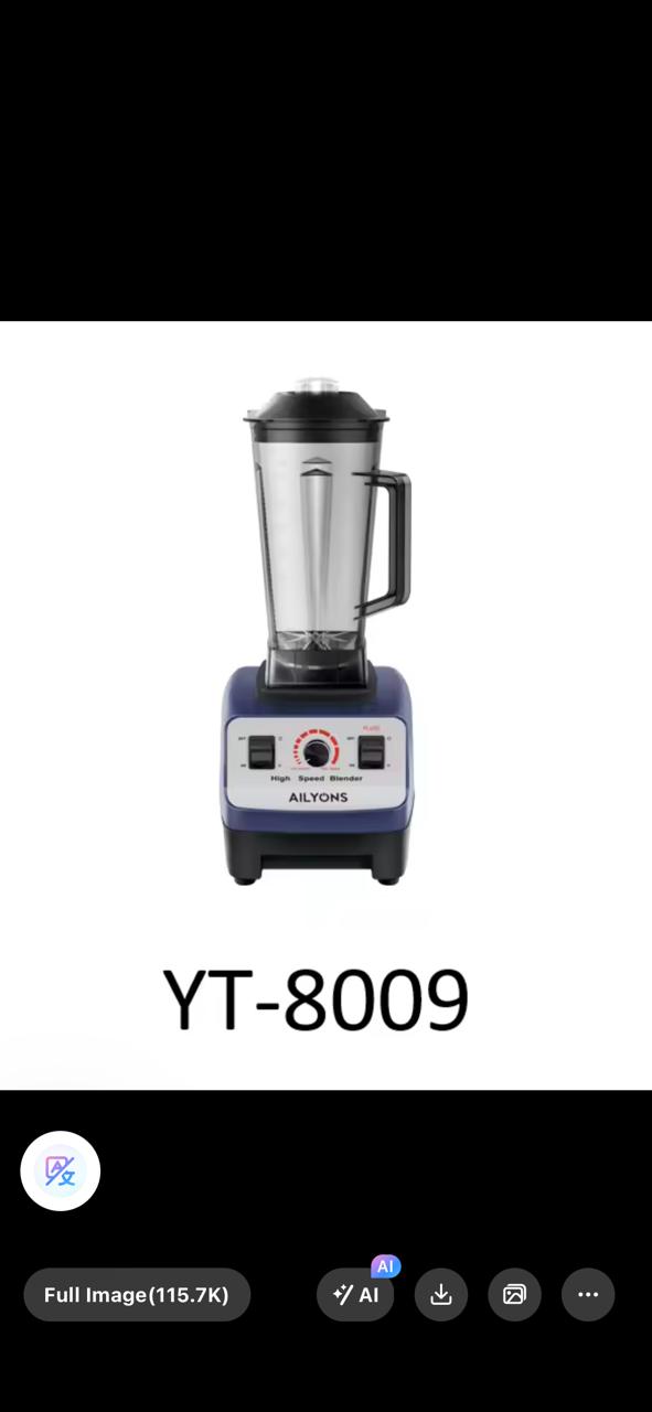 Image of AILYONS YT-8009 2.0L High-Speed 2-in-1 Blender with Grinder, 2000W Powerful Copper Motor, Stainless