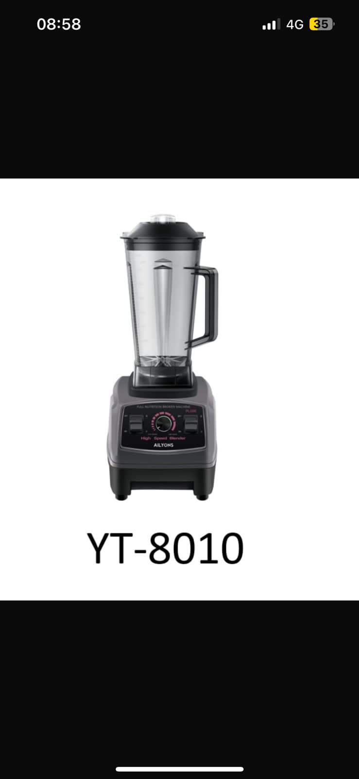 Image of AILYONS YT-8009 2.0L High-Speed 2-in-1 Blender with Grinder, 2000W Powerful Copper Motor, Stainless