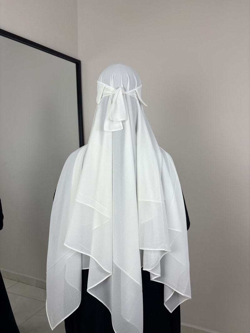 KHIMAR NIQAB PURE WHITE