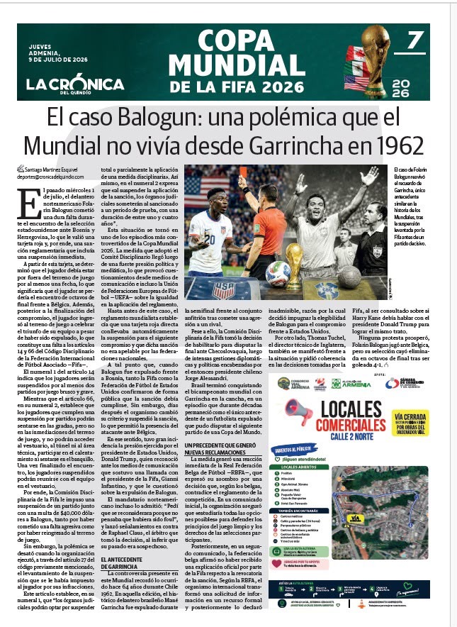El volante de apoyo a los locales comerciales de la Calle 2 Norte se publica en La Crónica del Quindío