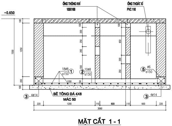 bản vẽ bể phốt