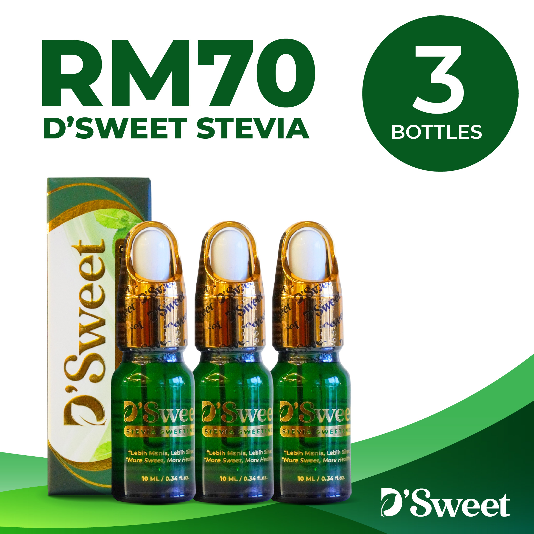 Set RM70 - 3 botol D'Sweet Stevia