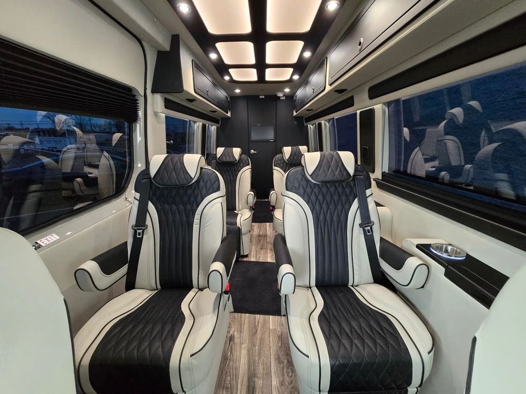 Midwest G55 Touring interior — luxury Sprinter van cabin