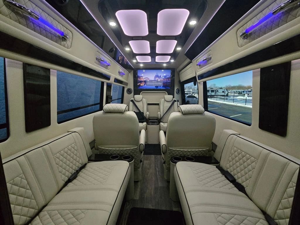 Discovery Touring interior — luxury Sprinter van cabin