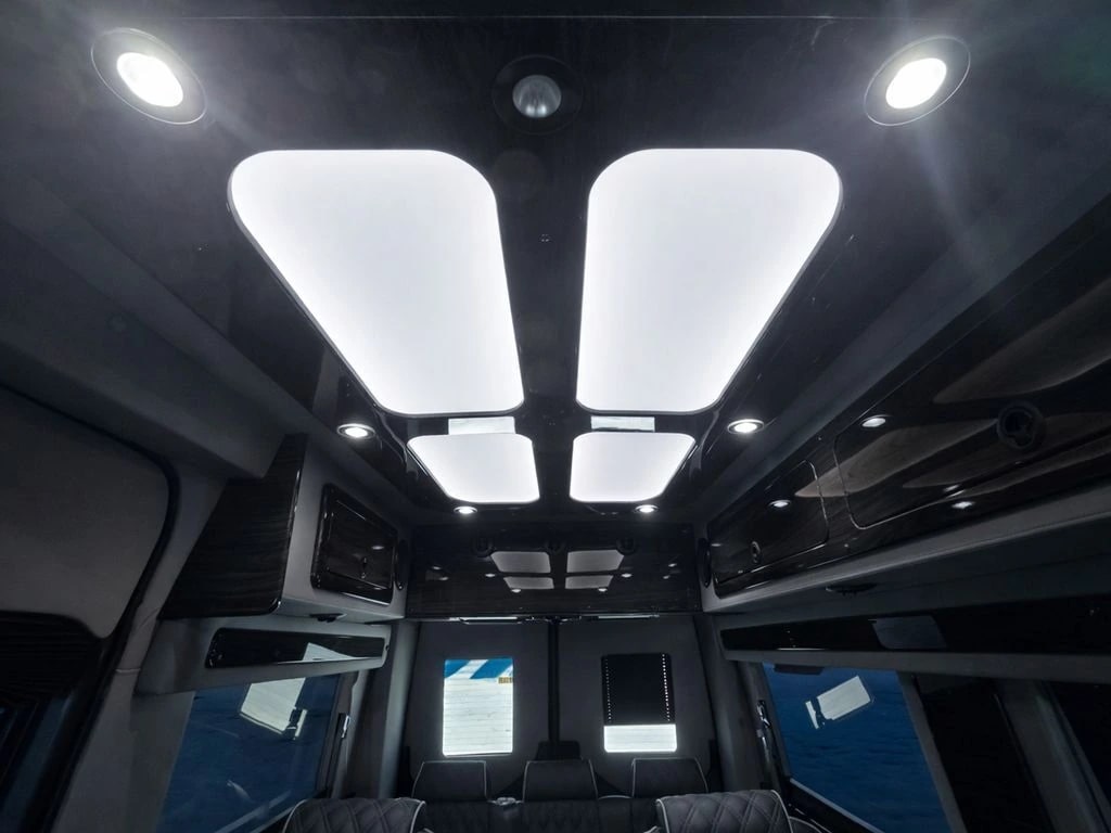 Midwest G55 Touring interior — luxury Sprinter van cabin