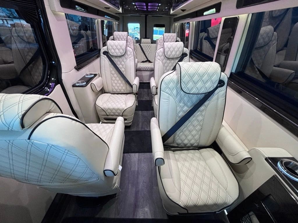 Discovery Touring interior — luxury Sprinter van cabin