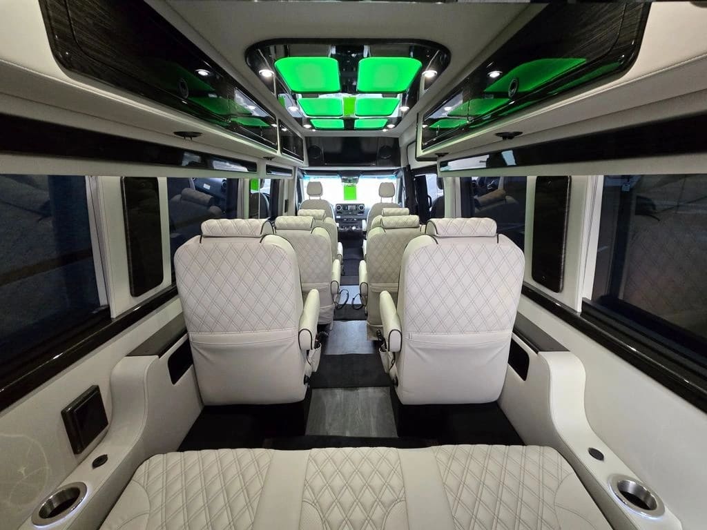 Discovery Touring interior — luxury Sprinter van cabin