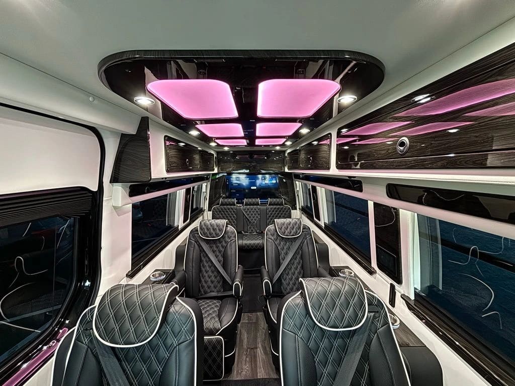 Midwest Executive Luxe Cruiser interior — luxury Sprinter van cabin