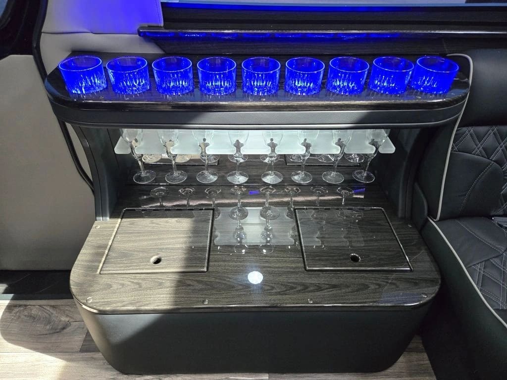 Midwest Luxe Cruiser interior — luxury Sprinter van cabin