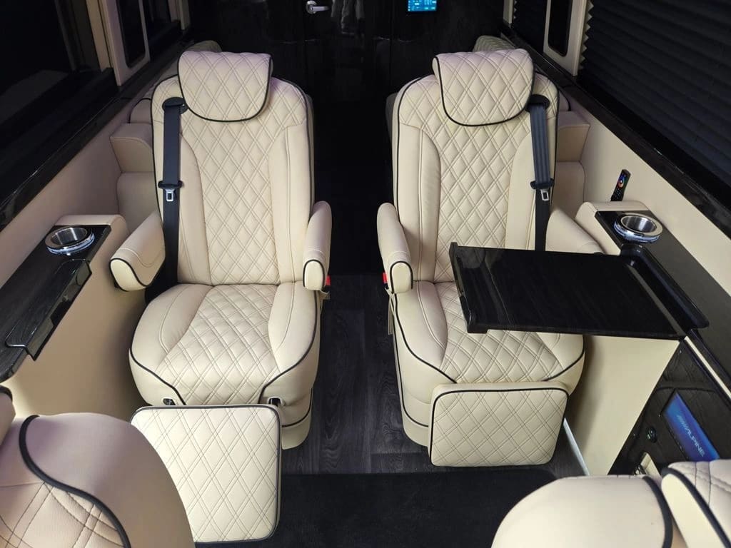 Midwest Luxe Cruiser interior — luxury Sprinter van cabin