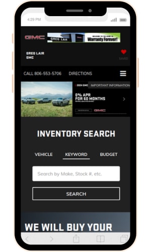 Mobile screen showing the buying process