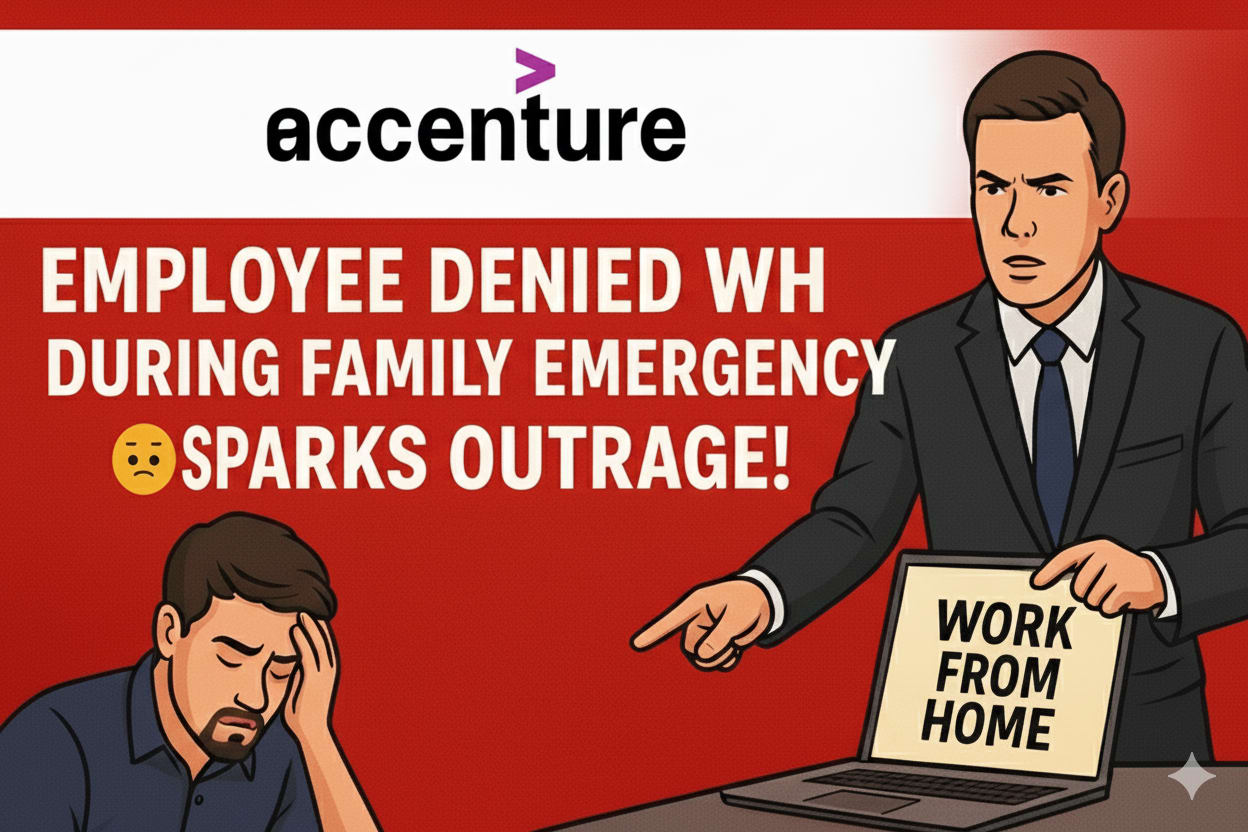 Accenture Employee Denied WFH During Family Emergency| Instead he was Fired | Sparks Outrage Over Managerial Empathy