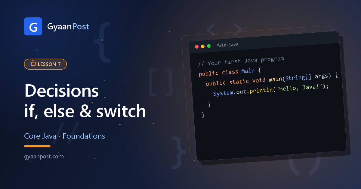 Java if, else and switch: Making Decisions in Your Code