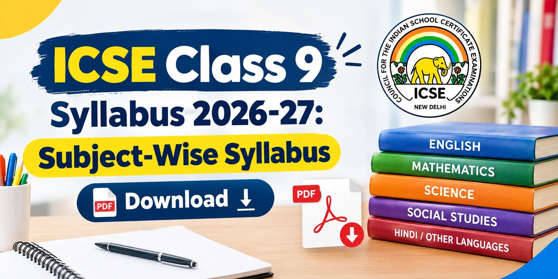 ICSE Class 9 Syllabus 2026-27: Subject-Wise PDF Download for CISCE Board Exam