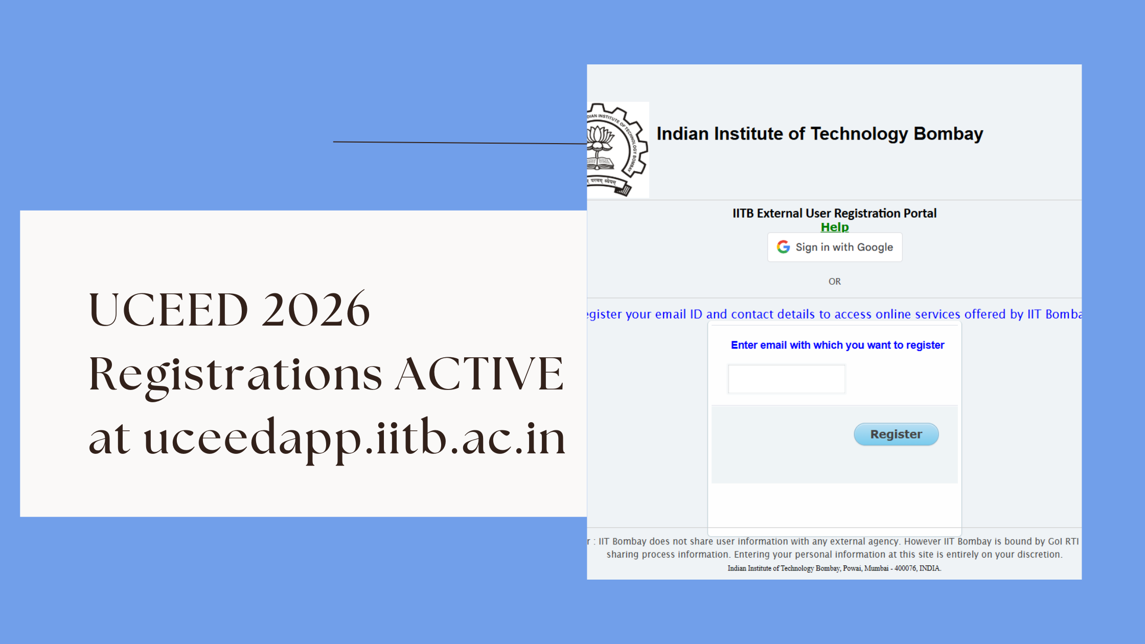 UCEED 2026 Registrations ACTIVE at uceedapp.iitb.ac.in