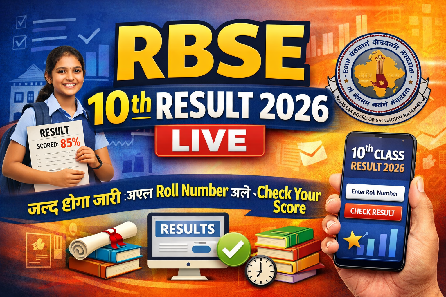 RBSE 10th Result 2026 LIVE: राजस्थान बोर्ड जल्द जारी करेगा 10वीं का रिजल्ट, ऐसे करें चेक