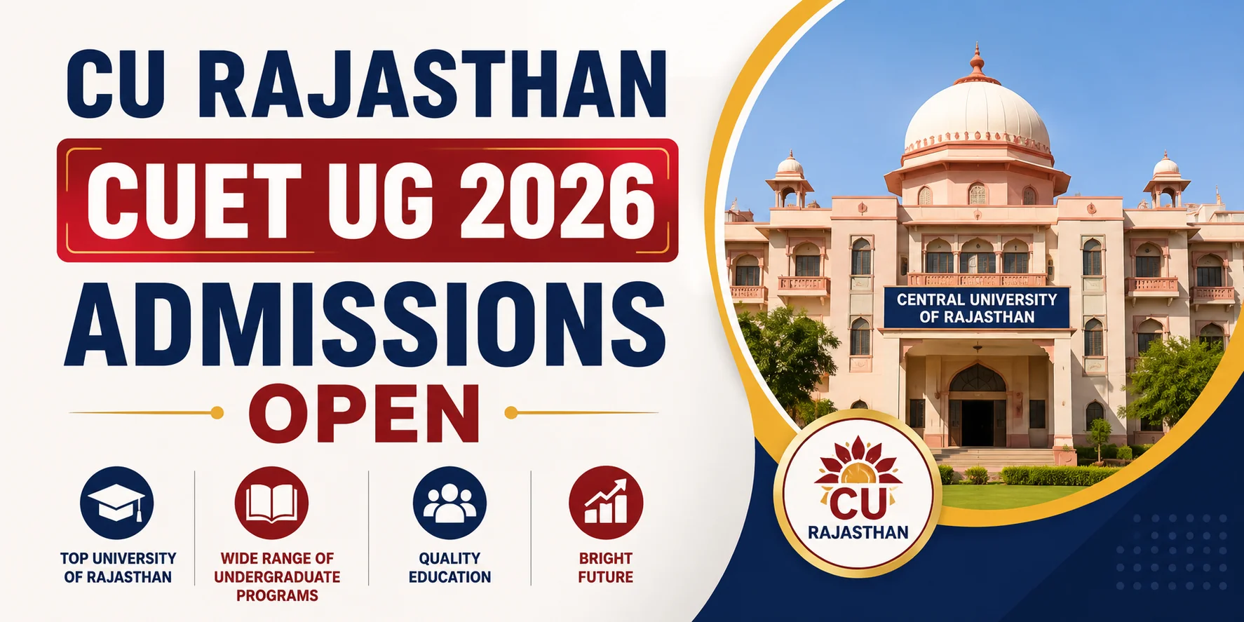 CU Rajasthan CUET UG 2026 Admissions Open: Apply for Integrated Dual Degree Programs via SAMARTH Portal