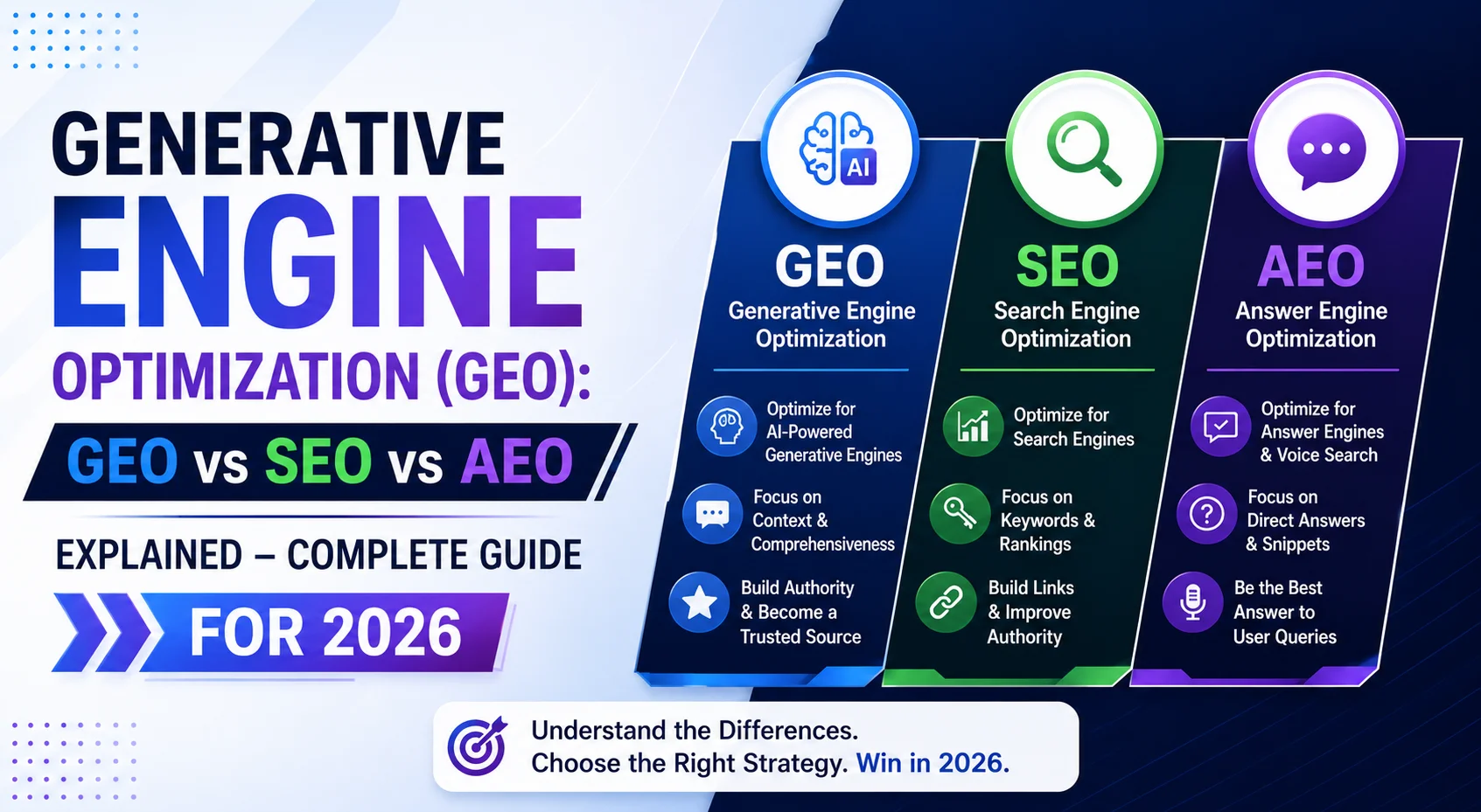 Generative Engine Optimization (GEO): GEO vs SEO vs AEO Explained – Complete Guide for 2026