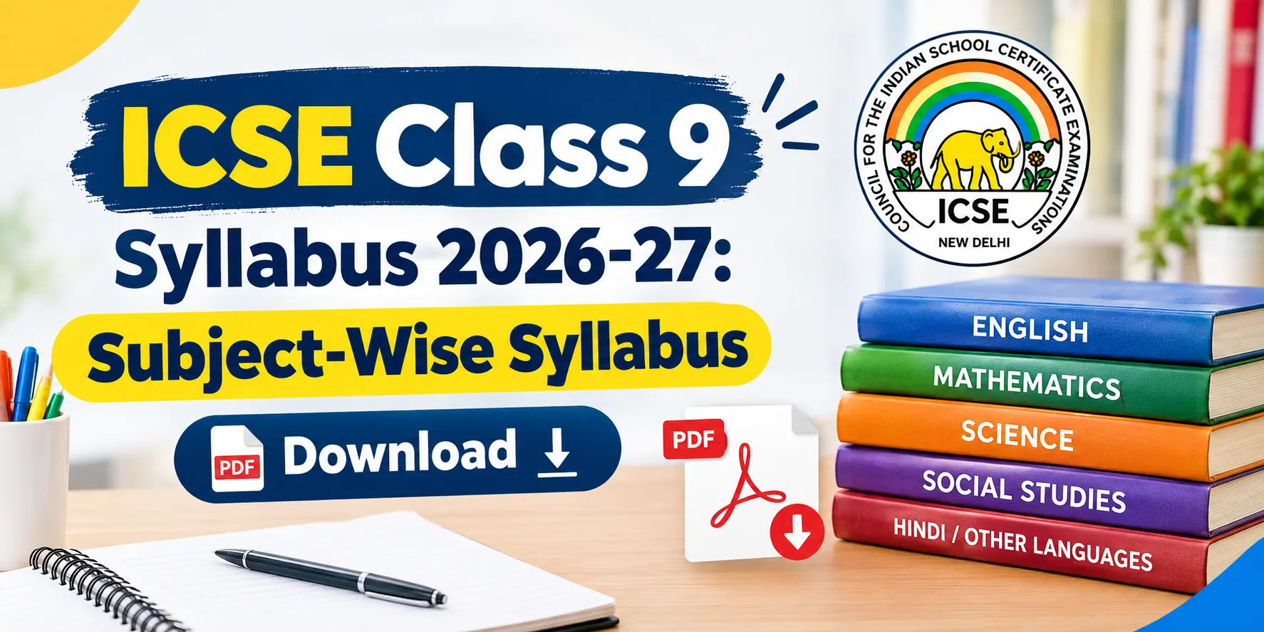 ICSE Class 9 Syllabus 2026-27: Subject-Wise PDF Download for CISCE Board Exam