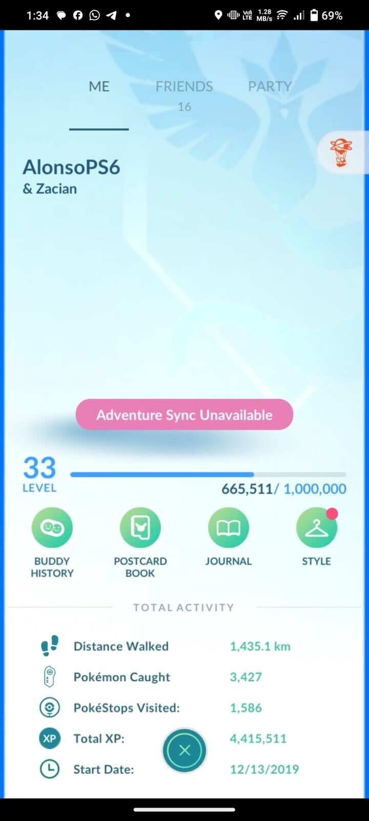 B52 2019 Account Level 33 3 Shiny legendary Rate Glar Moltress 34 Legendary 30 Shiny lvl9 Shadow Mewtwo Shiny Celebi 450 Pokemon Bag 350 Items Capacity Very