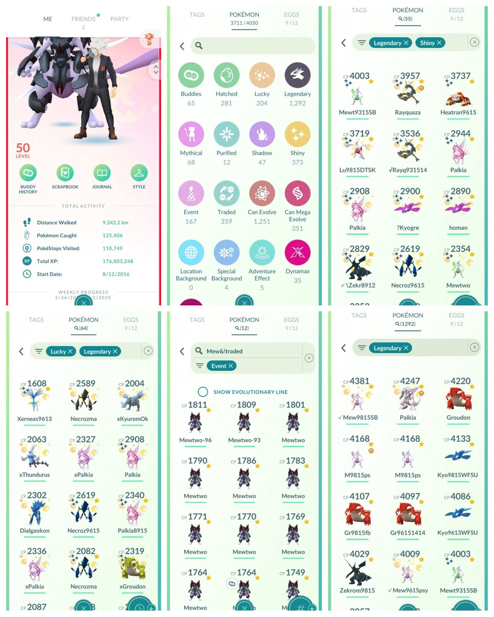 Level 50 2016 Account 1292 Legendary Shundo Lucky Rayquaza 12 Armored Mewtwo Tradable 55 Shiny Legend 9 Hundo Legend 373 Shiny 3 Galar Birds Hundo Groudon Hu