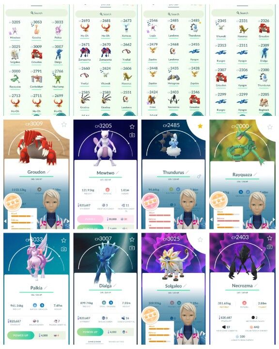 ps343 SHADOW MEWTWO 3205cp SOLGALEO 3K+NECROZMA 100 Legendary 100 Shiny 5 Shiny LEGENDS RAYQUAZA 3K DIALGA 3K PALKIA 3K