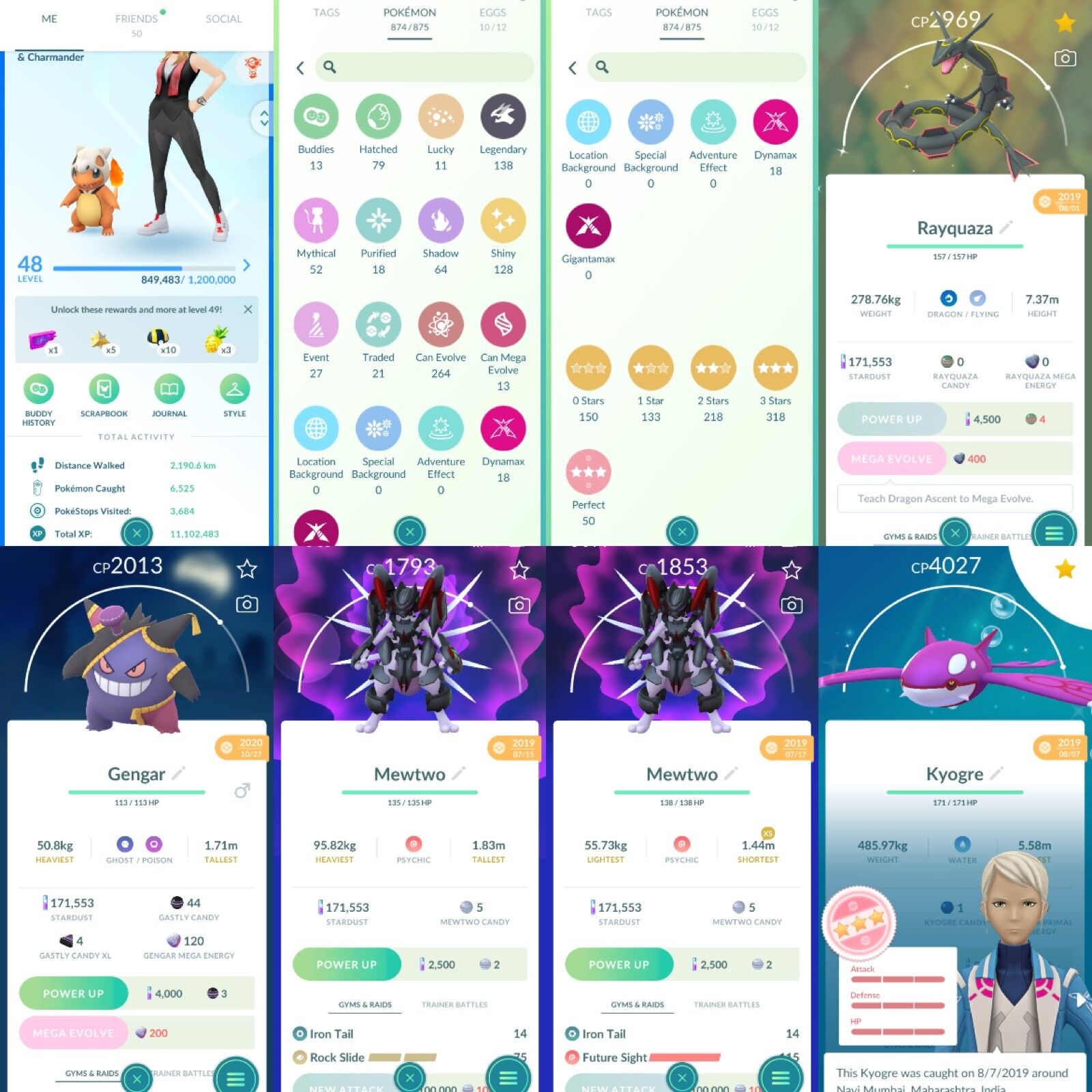 Level 48 2x Armoured Mewtwo 2019 4* Shiny Kyogre 2x 2019 Shiny Rayquaza 2019 3x Entei 2019 Shiny Latios All Tradable – Instant Delivery Full