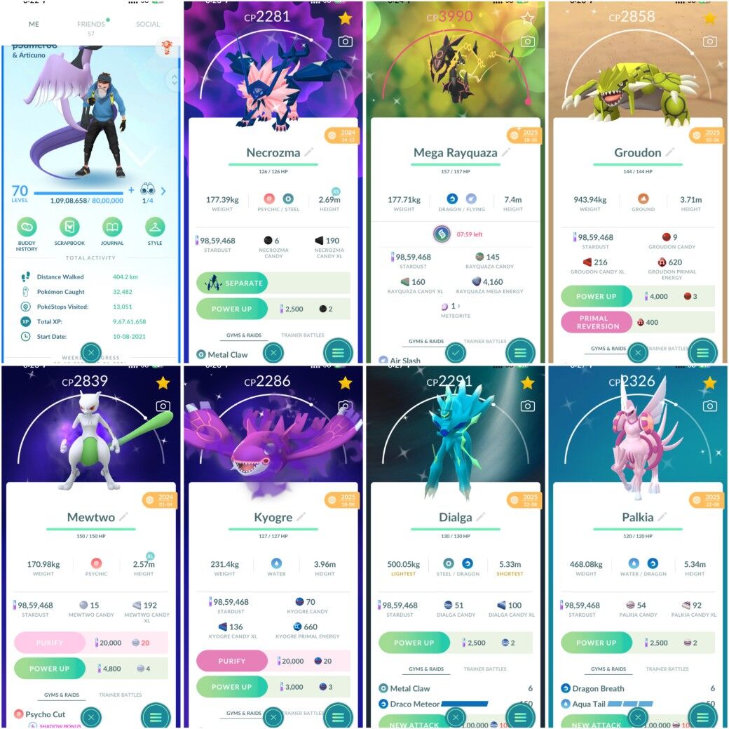 PRIME LEGACY LVL70 (2021) SHINY SINNOH TRIO SHINY MEWTWO & FUSED NECROZMA SHINY MEGA RAYQUAZA PRIMAL GROUDON/KYOGRE 337 S / 470 L 9.8M STARDUST PRIME LEGACY LVL70 (2021) SHINY SINNOH TRIO SHINY MEWTWO & FUSED NECROZMA SHINY MEGA RAYQUAZA PRIMAL GROUDON/KYOGRE 337 S / 470 L 9.8M STARDUST