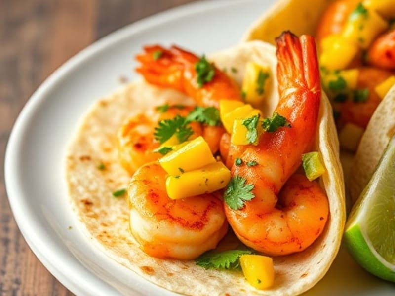 Spicy Shrimp Tacos with Mango Salsa