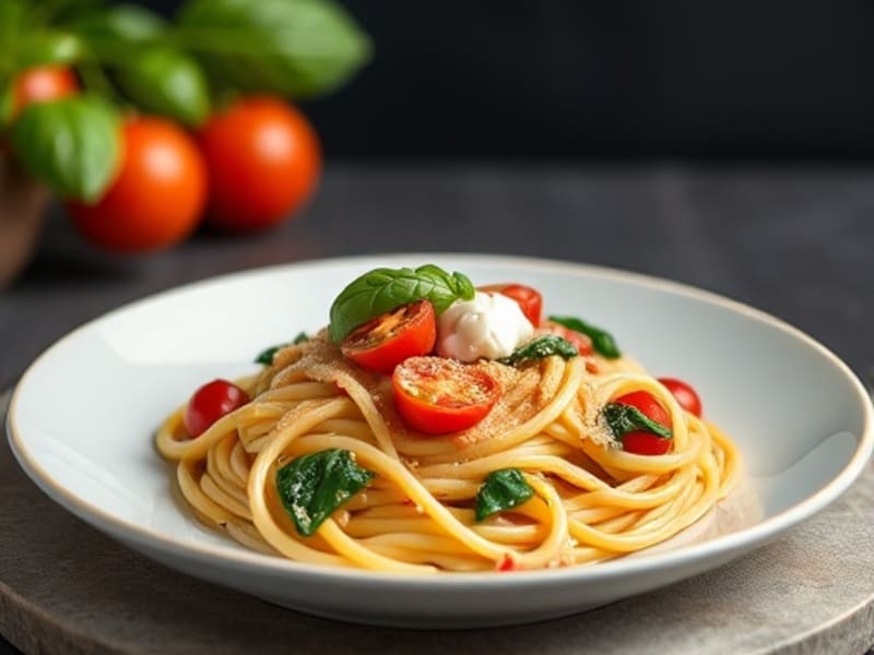 Creamy Tomato and Spinach Pasta with Ricotta