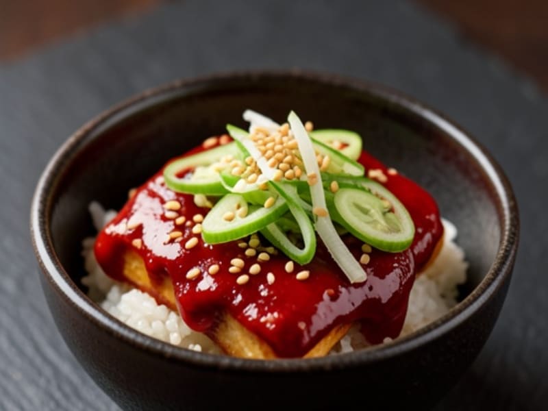 Crispy Gochujang Tofu Rice Bowl
