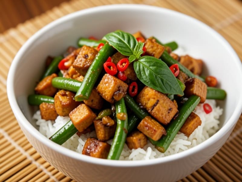 Thai Basil Tempeh Stir-Fry