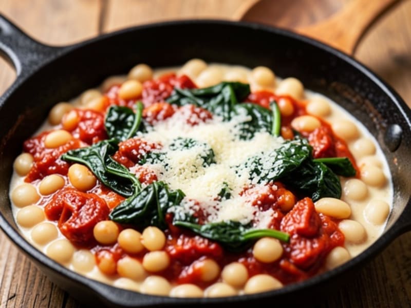 Creamy Tuscan White Bean Skillet