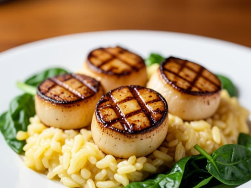 King Oyster Mushroom Scallops with Risoni