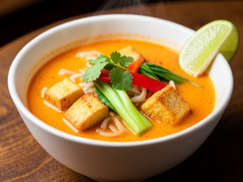 Coconut Curry Tofu Noodle Soup
